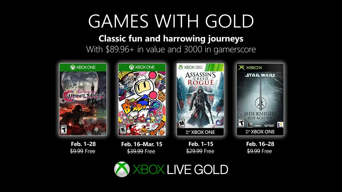 Games with Gold Febbraio 2019: Assassin’s Creed e Star Wars tra i titoli di questo mese