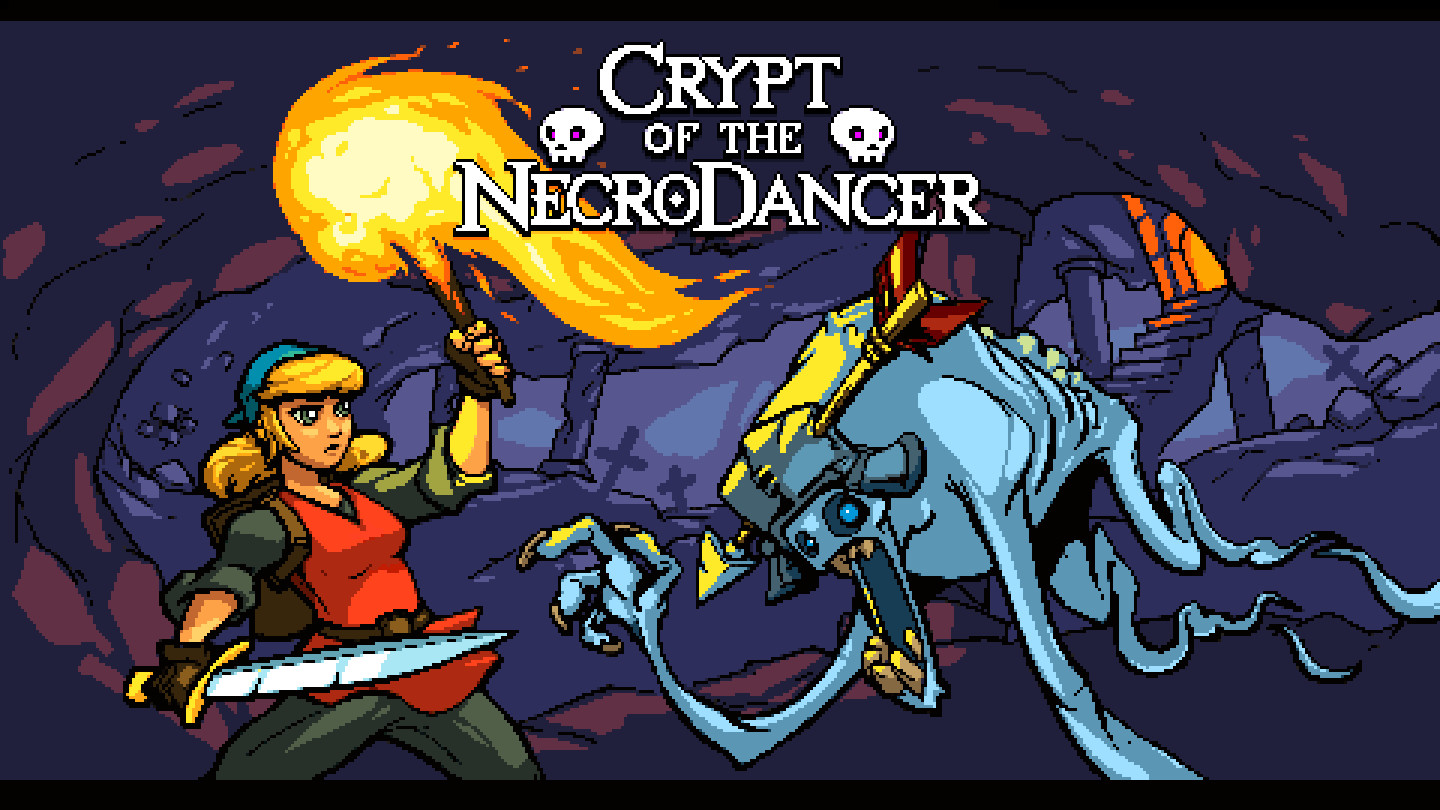 crypt of the necrodancer title art roguelike