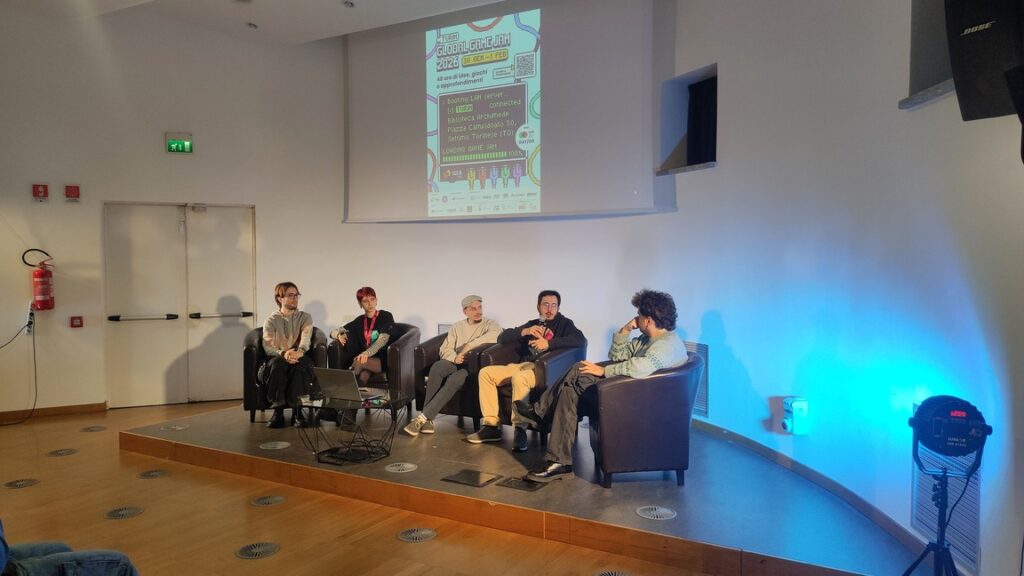 global game jam 2026 torino panel damiano d'agostino gorilla gang arcadia cafe