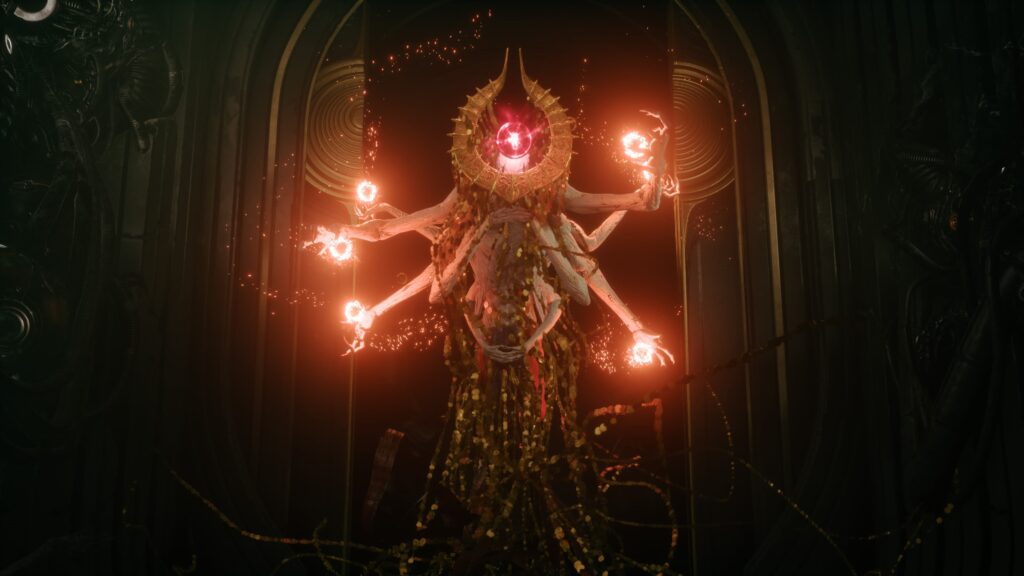 saros recensione housemarque cutscene nemici creature mostri carcosa horror